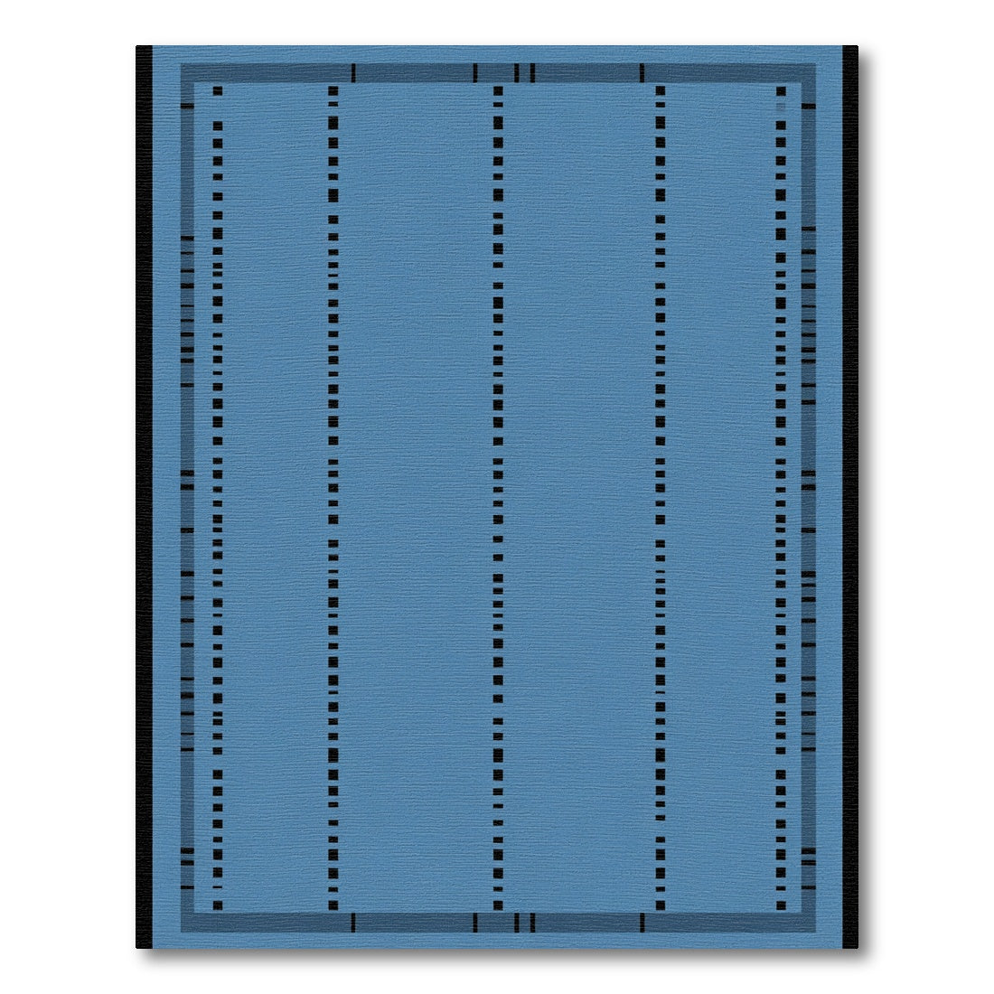 Cool Blue Vertical Dash Stripe Grid Rug