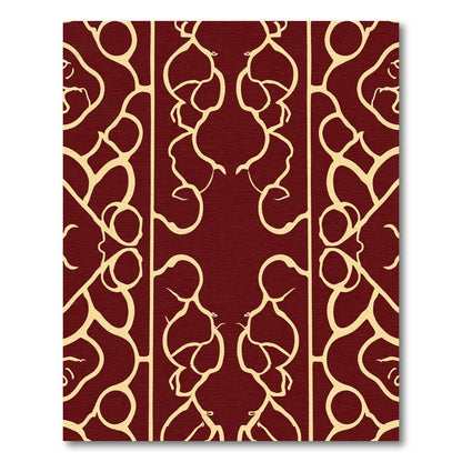 Rich Crimson Organic Vine Abstraction Rug