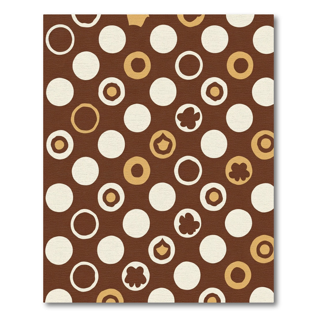 Brown White Gold Dot Arrangement Rug