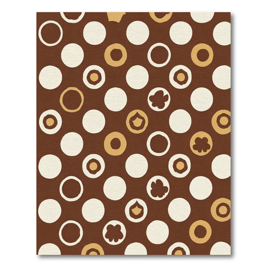 Brown White Gold Dot Arrangement Rug