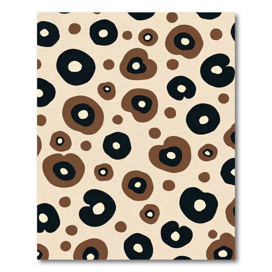 Brown Black White Spotted Organic Shapes Rug