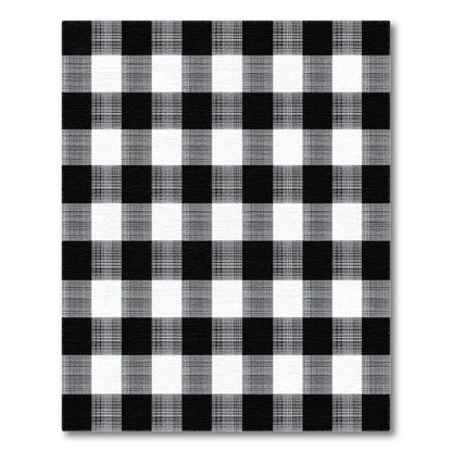 Black and White Black and White Checkered Geometric Area Rug