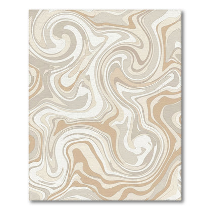 Beige Neutral Swirl Abstract Area Rug