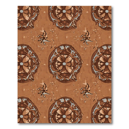 Earthy Brown Toned Floral Medallion Rug