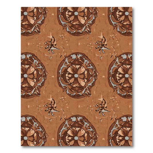 Earthy Brown Toned Floral Medallion Rug