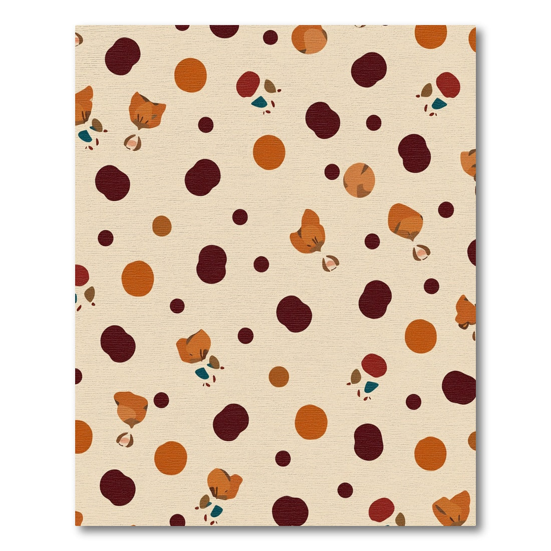 Autumn Floral Polka Dot Scattered Rug