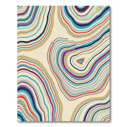 Vibrant Marbled Agate Swirl Rug