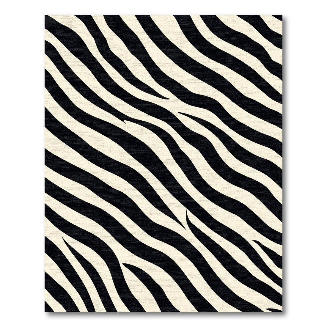 Bold Black Cream Stripe Wave Rug