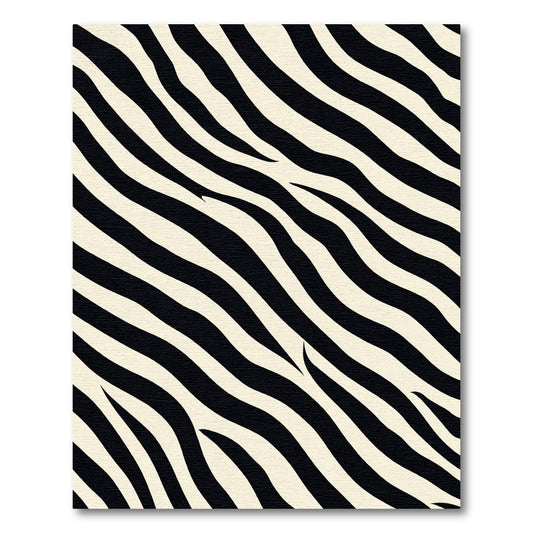 Bold Black Cream Stripe Wave Rug