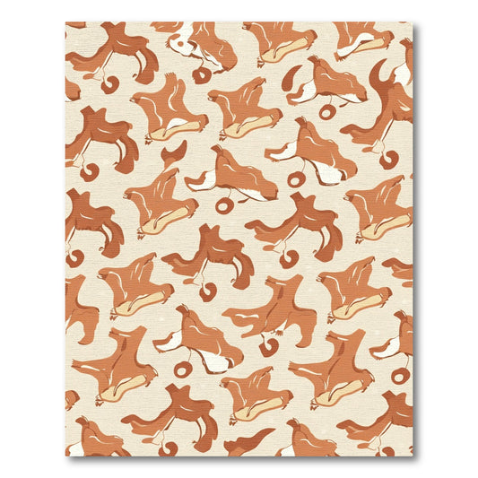 Terracotta Abstract Organic Swirls Rug