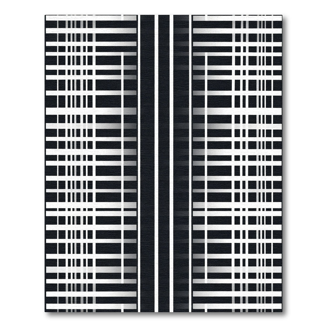 Abstract Black White Geometric Lattice Rug