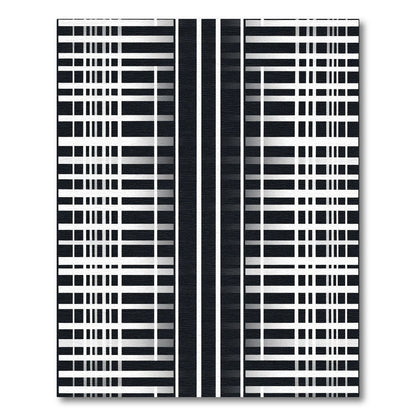 Abstract Black White Geometric Lattice Rug