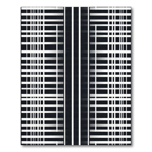 Abstract Black White Geometric Lattice Rug