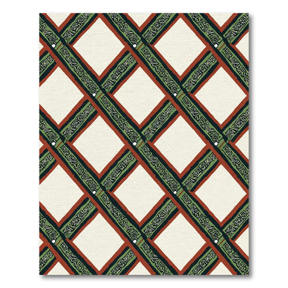 Terra Cotta Green Lattice Rug