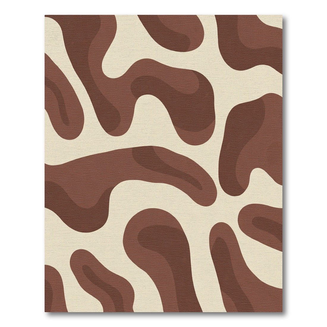 Brown Organic Blob Swirl Rug