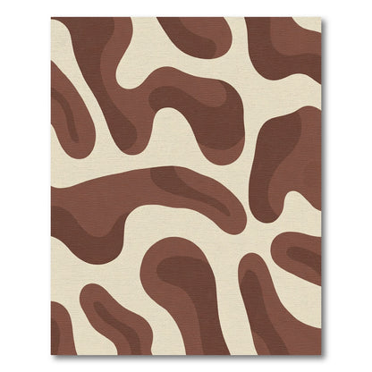Brown Organic Blob Swirl Rug