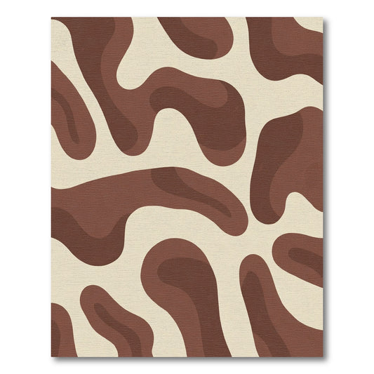 Brown Organic Blob Swirl Rug