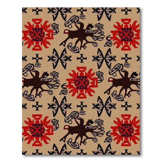 Earthy Red Tribal Animal Medallion Rug