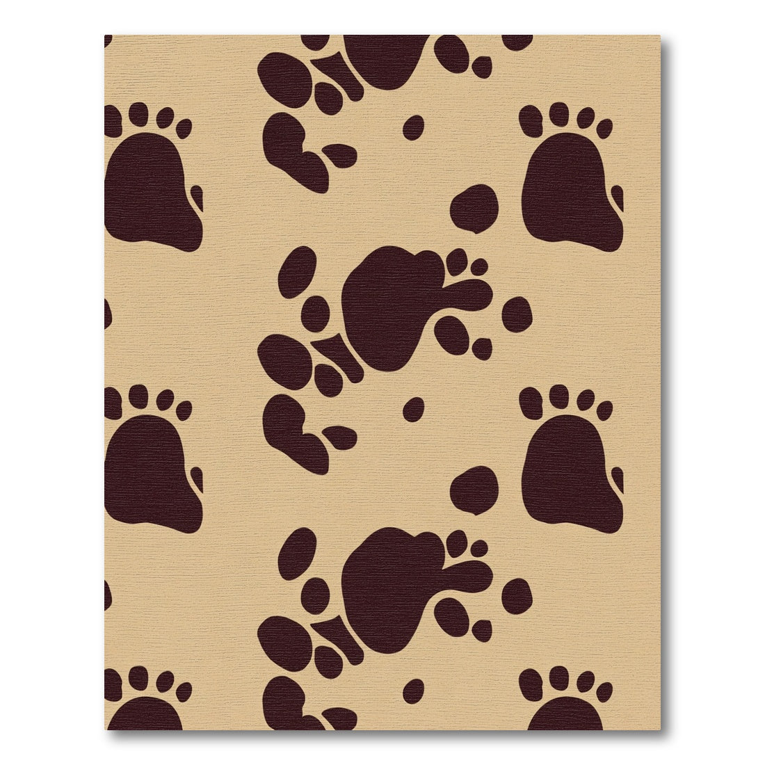 Deep Brown Paw Prints Throughout Rug