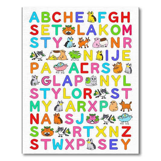 Alphabet Animals Vibrant Color Play Rug