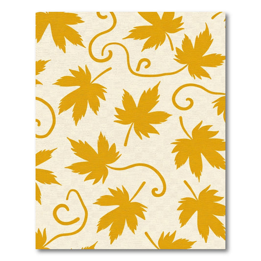 Golden Autumn Leaf Swirls Rug