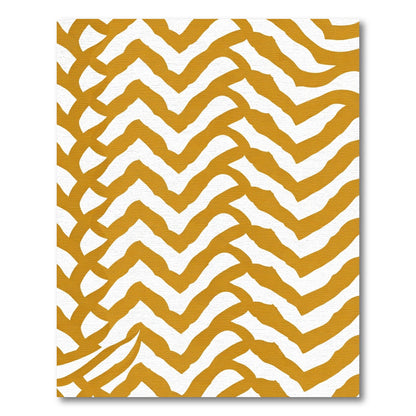Golden Ochre Chevron Intertwined Rug
