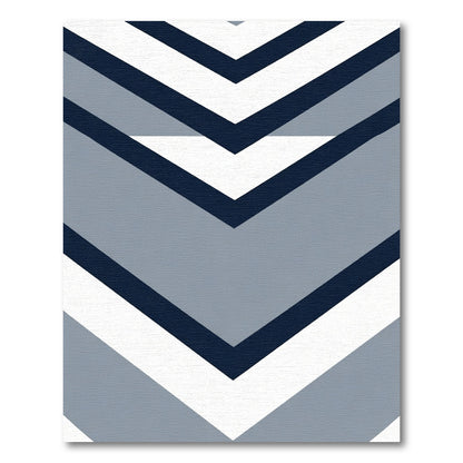 Navy White Gray Chevron Stripes Rug