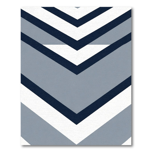 Navy White Gray Chevron Stripes Rug