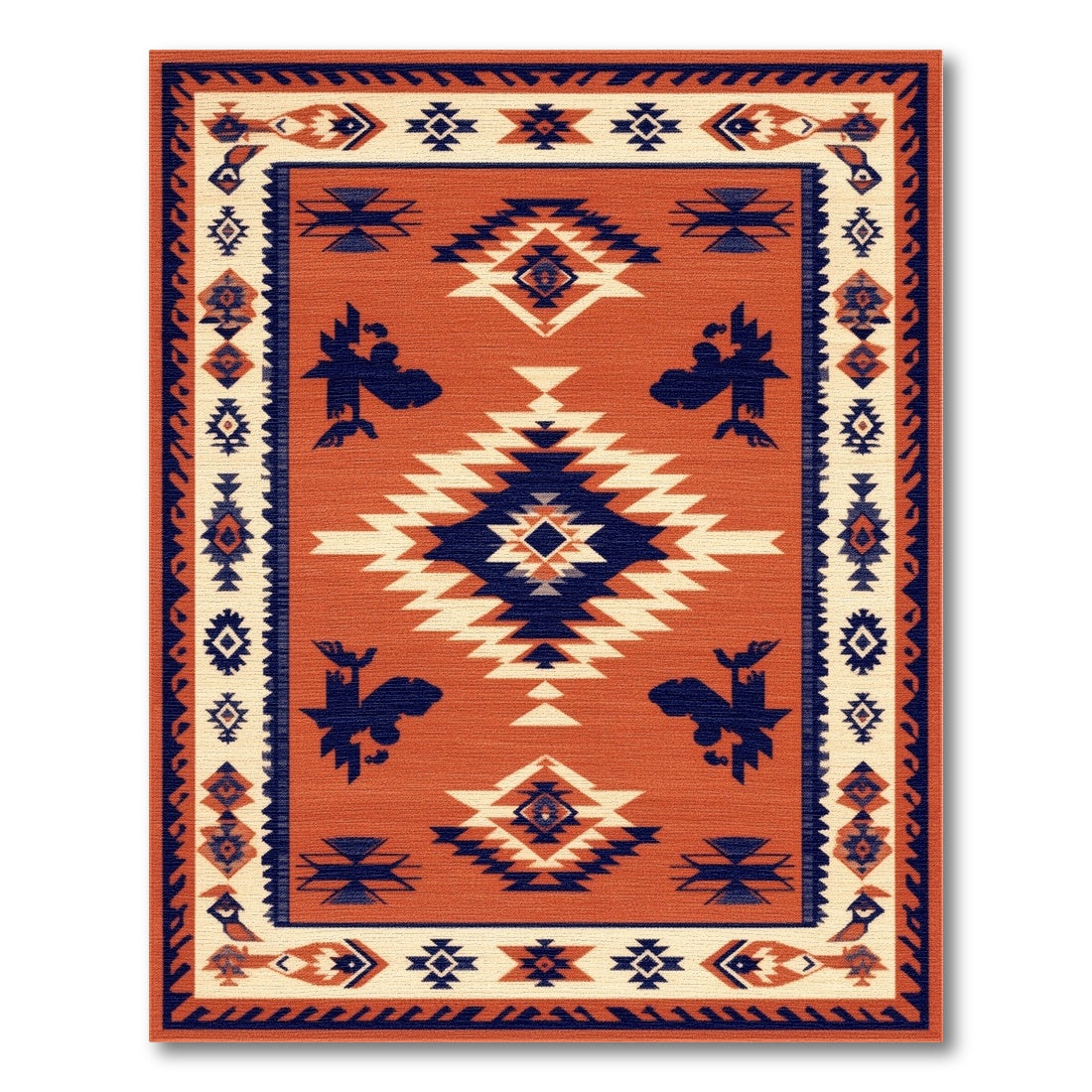Southwestern Orange Geometric No. 27 Area Rug