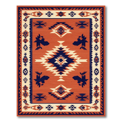 Southwestern Orange Geometric No. 27 Area Rug