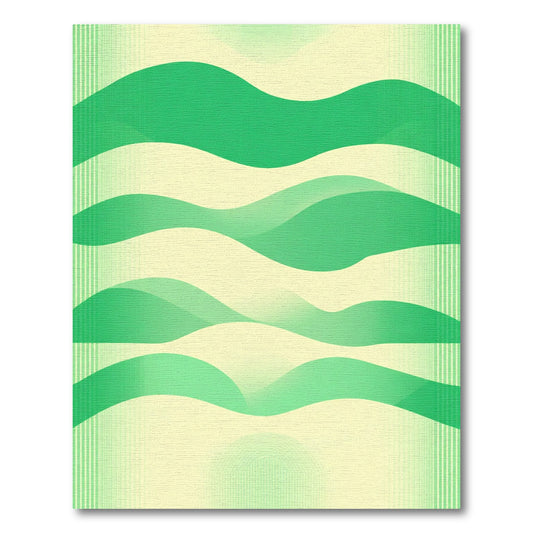 Green Gradient Abstract Wave Rug