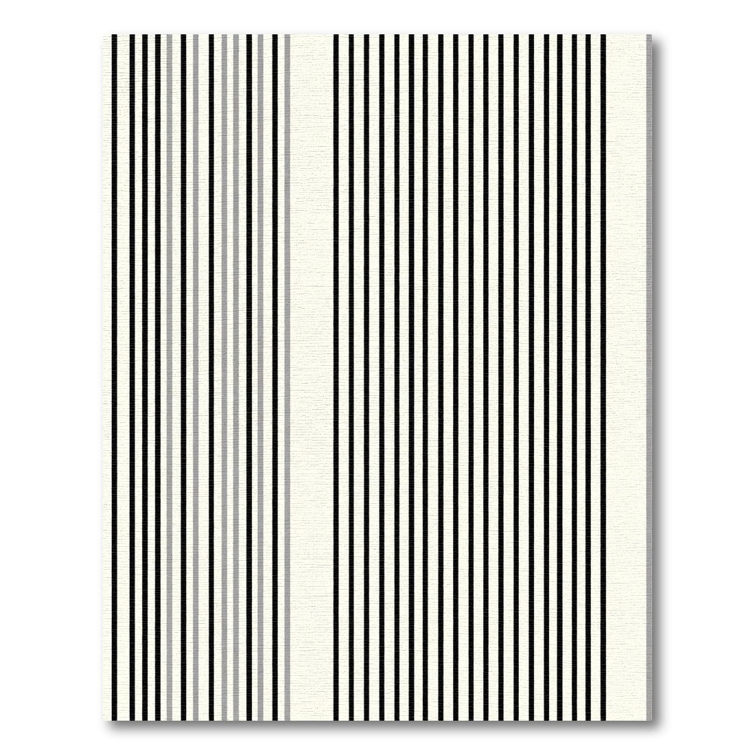 Modern Minimalist Black Gray Stripe Rug