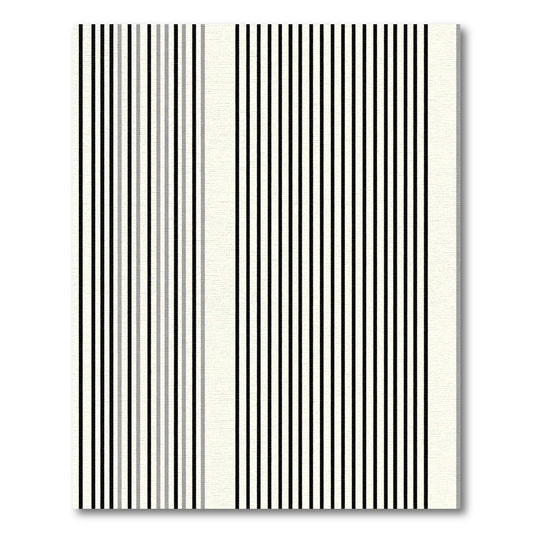 Modern Minimalist Black Gray Stripe Rug