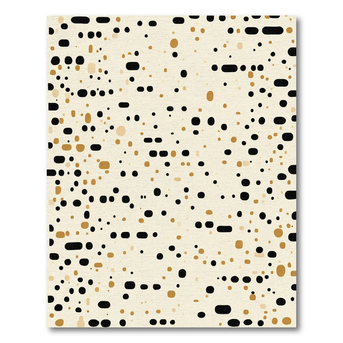 Modern Cream Black Gold Dots Rug
