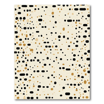 Modern Cream Black Gold Dots Rug