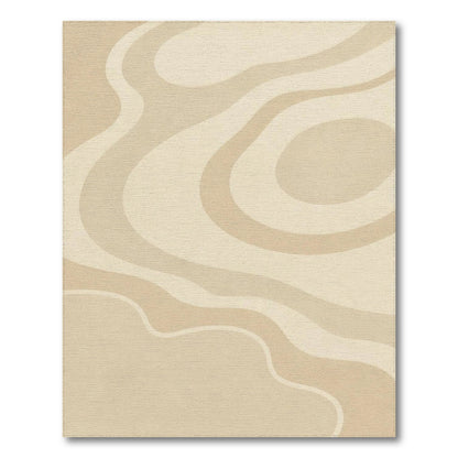 Beige Wavy Abstract Area Rug