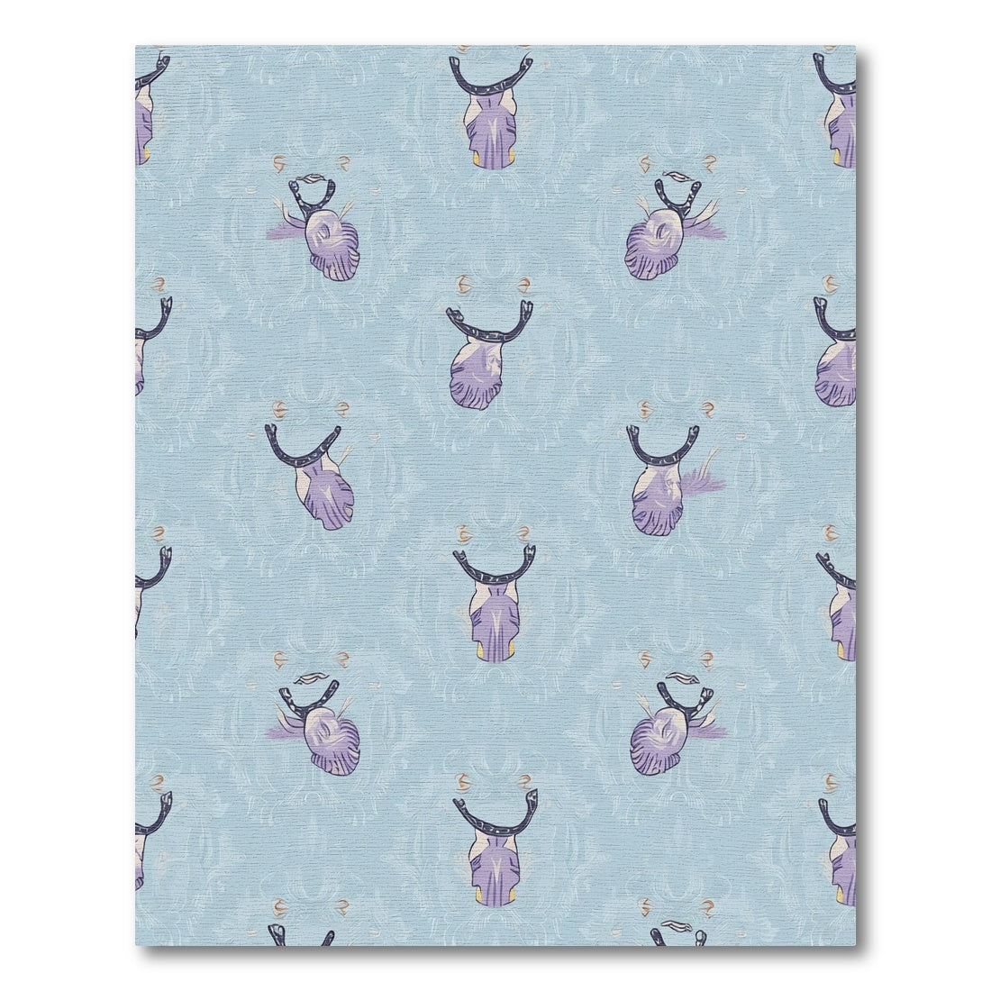 Pale Violet Abstract Bird Artwork Rug