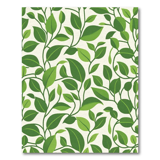 Green Leafy Vine Swirl Rug