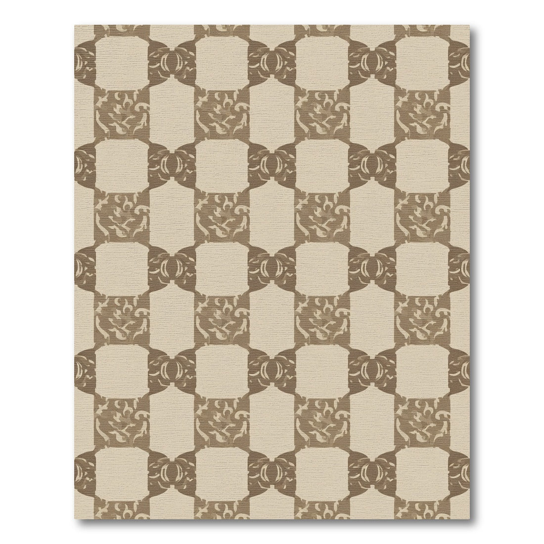 Vintage Beige Laurel Checkerboard Rug