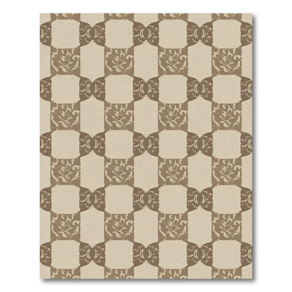 Vintage Beige Laurel Checkerboard Rug