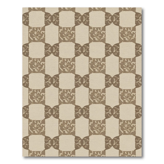 Vintage Beige Laurel Checkerboard Rug