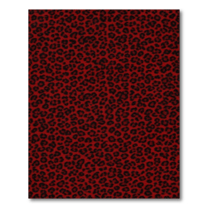 Bold Red Leopard Print Washable Area Rug