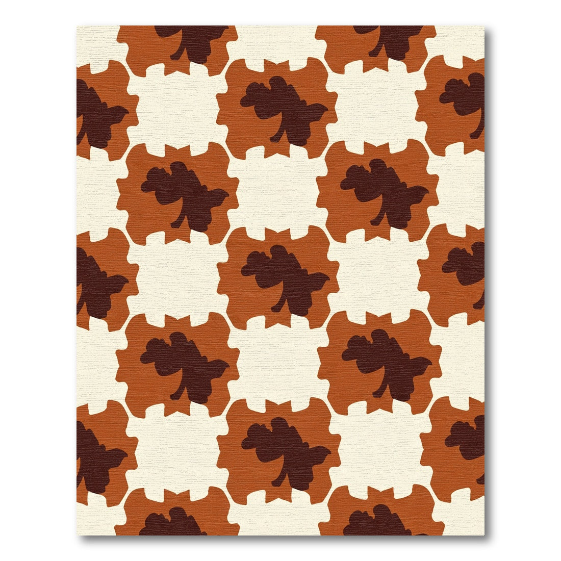 Chocolate Blossom Starburst Pattern Rug