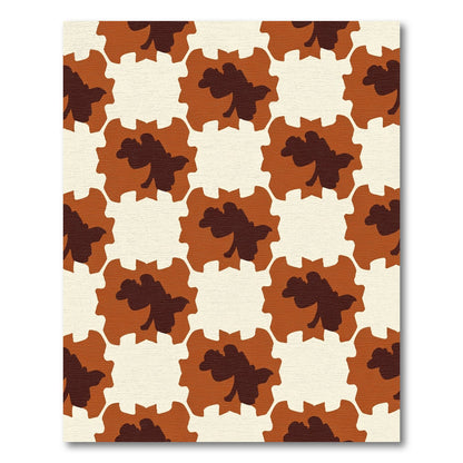 Chocolate Blossom Starburst Pattern Rug