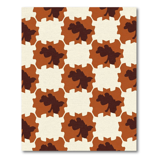 Chocolate Blossom Starburst Pattern Rug
