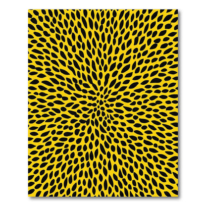 Bold Yellow Petals Bursting Abstract Rug