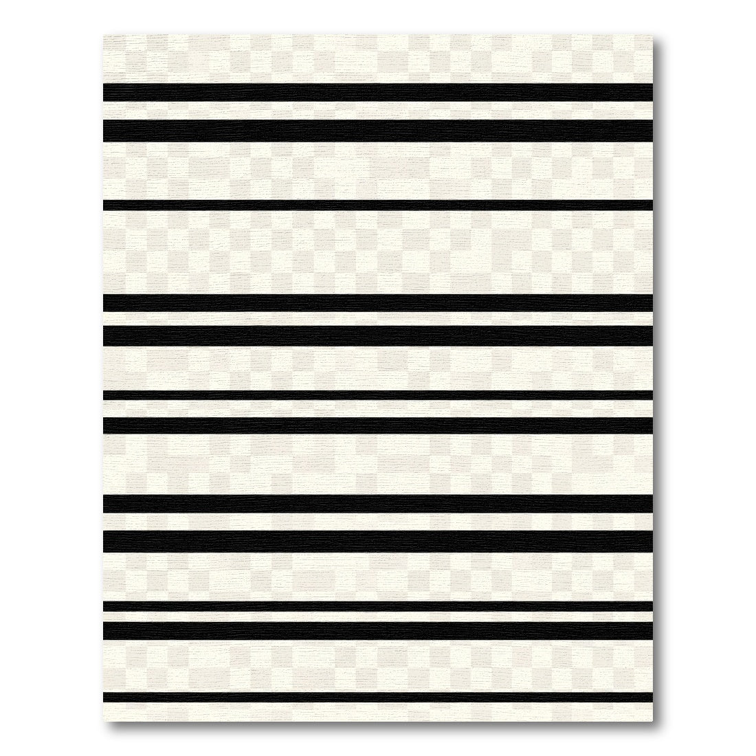 Black and Cream Horizontal Stripe Rug