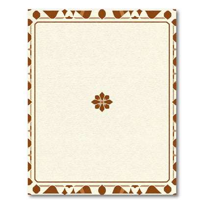 Brown Floral Medallion Bordered Frame Rug