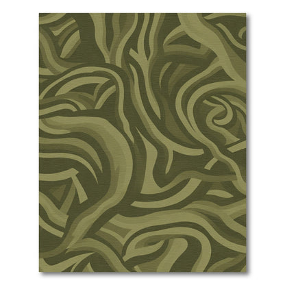 Abstract Earthy Camouflage Swirl Rug