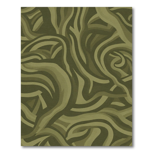 Abstract Earthy Camouflage Swirl Rug